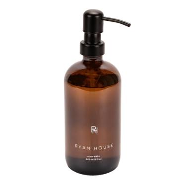 Imagem de Ryan House Candles Sabonete líquido perfumado para as mãos, dispensador superior de vidro reciclado de 425 g, menta toranja