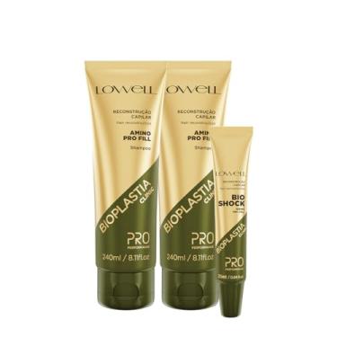 Imagem de Kit Lowell Bioplastia Clinic Shampoo Extra e Bio Shock (3 produtos)