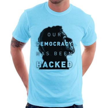 Imagem de Camiseta Our Democracy Has Been Hacked - Foca na Moda, Azul bebê, G