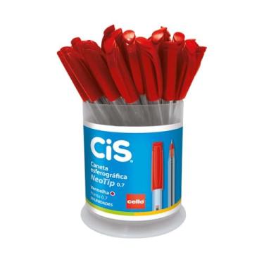 Imagem de Caneta Esferográfica 0.7Mm Neo Tip, Cis, 34.4900, Vermelha, Pote C/50 Unidades