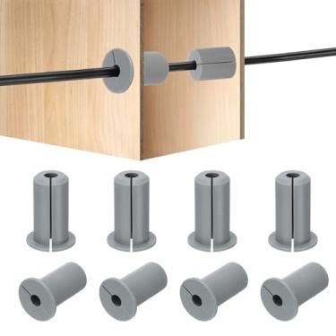 Imagem de HiPicco 8 peças de ilhós de parede para cabos, cabo de silicone de 9,5 cm, bucha de parede, alimentação, kit de roteamento, acessórios, cabo de parede, passagem, para Ethernet com orifício de 7 mm,