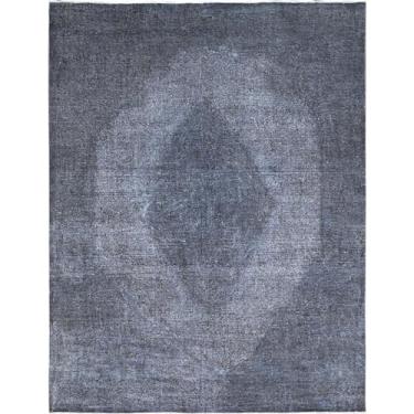 Imagem de Shahbanu Rugs Tapete oriental cinza rústico vintage atado à mão de lã pura uniformemente desgastado (2,8 m x 30,8 cm)