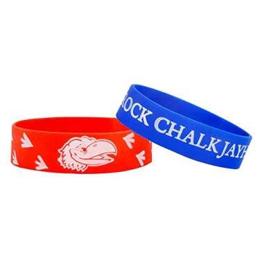 Imagem de NCAA Kansas Jayhawks pulseira de banda larga (pacote com 2), azul