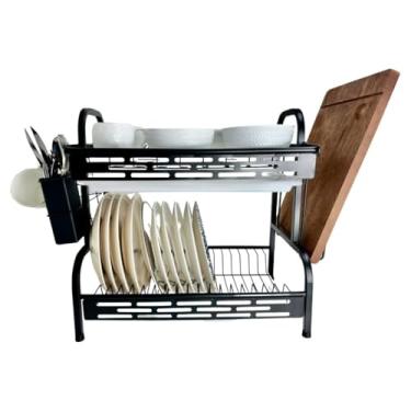 Imagem de Escorredor De Pratos, Design De Dois NíVeis, AçO InoxidáVel, Com Drenagem AutomáTica E Bandeja(ESC18-B)