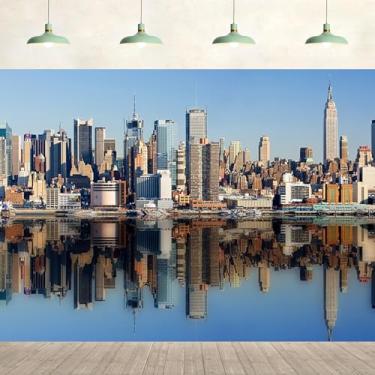 Imagem de Pano de fundo da cidade de Nova York, paisagem urbana de Manhattan, lago, NYC, prédio de escritórios, arranha-céus, América, urbano, New York, artigos para decoração de festa, fotografia, crianças,