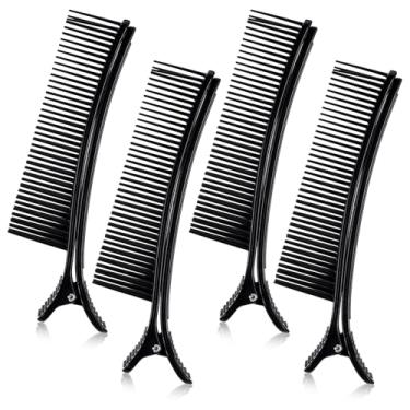 Imagem de Yuanchu 4 peças de clipes de aderência para corte de cabelo, grampos de cabelo para pentear, cabeleireiro, grampos antiderrapantes, salão de beleza, casa, corte de cabelo, coloração, folha, colocação,