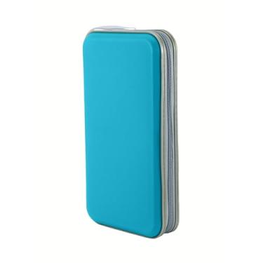 Imagem de PiChiuPiChiu Capa de CD, capa de DVD com capacidade para 72, suporte de plástico rígido para CD para armazenamento seguro em disco, adequado para viagens em casa e carro (azul celeste)