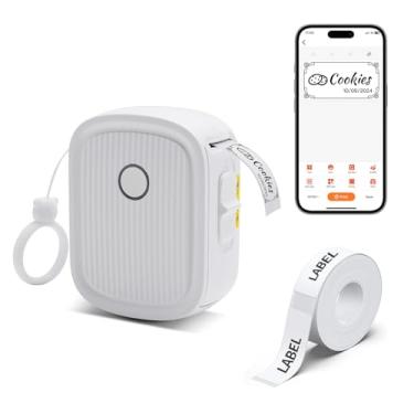 Imagem de Impressora de etiquetas portátil com 210 peças de fita à prova d'água, mini máquina de adesivos sem tinta para crianças, material escolar ou professores de sala de aula