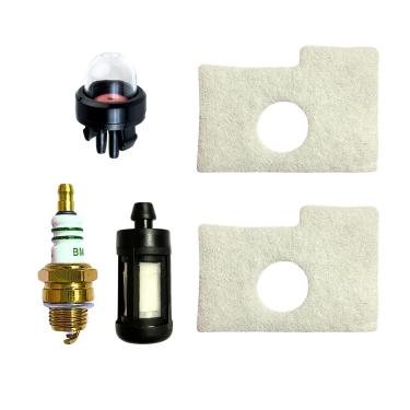 Imagem de REDEEMX Compatível com Stihl MS170C MS180C MS170 MS180 Placa de filtro de ar 1130 124 0800 Kit de reconstrução Kit de manutenção de motosserra a gás, vela de ignição, filtro de combustível, peça de