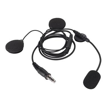 Imagem de Emoshayoga Microfone para capacete de motocicleta, transmissão estável 7. Plugue de rádio bidirecional de 1 mm, microfone transparente à prova de impacto de som para U94 PTT