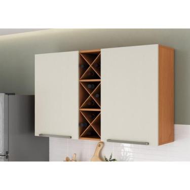 Imagem de Armário Aéreo Duplo com Garrafeiro 120cm Favorita - Zanzini