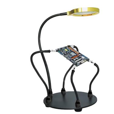 Imagem de Fracavi Estação De Solda Helping Hands Com Lupa De Aumento 8X, 4 Braços Flexíveis Helping Hand Magnifier E Ferramenta De Solda De Terceira Mão Para Soldagem, Reparo De Eletrônicos, Joias, Artesanato
