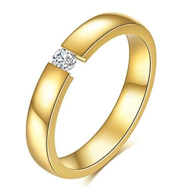Imagem de Anéis delicados de 2 mm clássicos simples de aço inoxidável empilháveis para mulheres, aliança de casamento de zircão cúbico de ouro 18 k incrustado anéis de zircão amor amizade joias presentes de