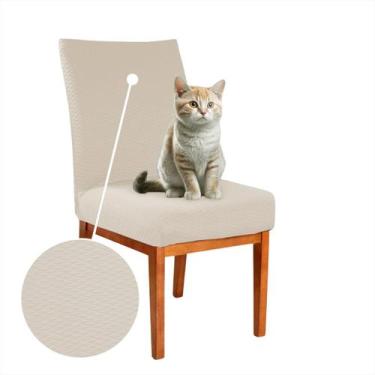 Imagem de Capa De Cadeira De Jantar Matelada Duplo Tecido Luxo kit 4 Unidades - 