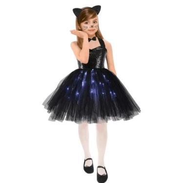 Imagem de Fantasia Infantil Vestido Gatinha Preta com Acessórios - Abrakadabra, 