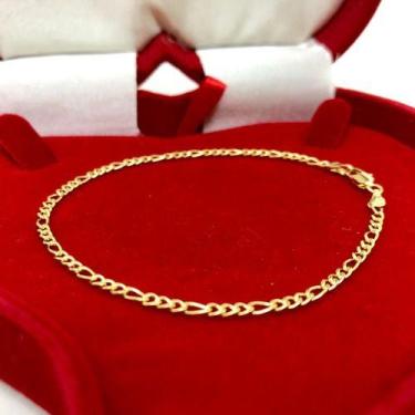 Imagem de Pulseira Masculina E Feminina 19cm Folheada A Ouro 18k 2mm - Lindo Pro