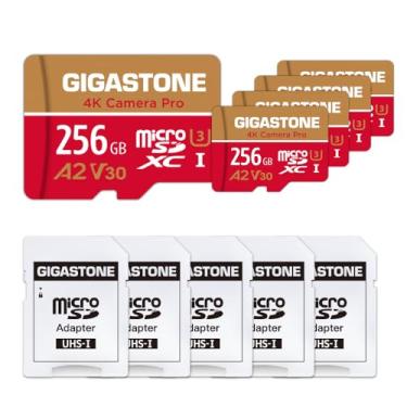 Imagem de [Recuperação de dados de 5 anos] Gigastone 256 GB cartão micro SD, gravação de vídeo 4K para GoPro, câmera de ação, DJI, Drone, Nintendo-Switch, R/W até 100/50 MB/s cartão de memória MicroSDXC UHS-I U3 A2 V30