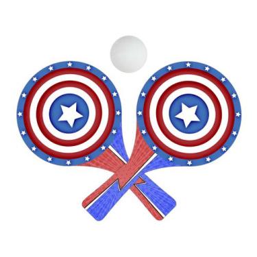 Imagem de Par de Raquetes para Tênis de Mesa com Bolinha 24,5x13,5 Mdf Madeira A