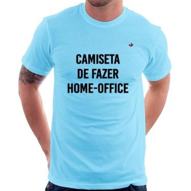 Imagem de Camiseta Camiseta de fazer home-office - Foca na Moda, Azul bebê, M