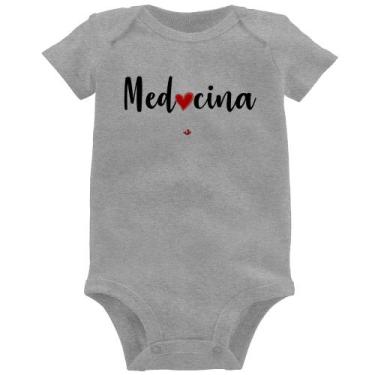 Imagem de Body Bebê Medicina por amor - Foca na Moda, Cinza, GG