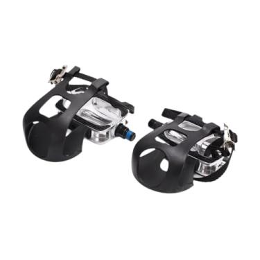 Imagem de Dynwave 2pcs Pedais de bicicleta de exercício Substituição de 9/16 polegadas Fusado universal Pedal de ciclismo interno com tiras para peças de reposição de