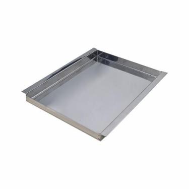 Imagem de Bandeja retangular aço inox 30x40 com alça rasa ZPBN30x40x3 - Zepper
