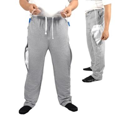 Imagem de Bolsa de perna de cateter, calça com suporte de bolsa de urina, suporte de bolsa de perna de cateter para homens e mulheres, suporte de bolsa de drenagem de urina de cateter com bolsos com zíper para