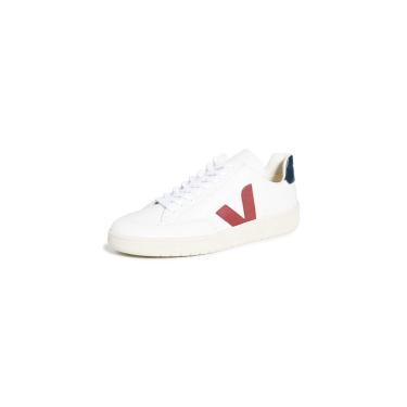 Imagem de Tênis Veja V-12 em couro masculino Extra Branco/Marsala/Nautico