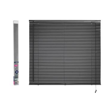 Imagem de Persiana Horizontal 120X130Cm Pvc Plastica Preta Primafer