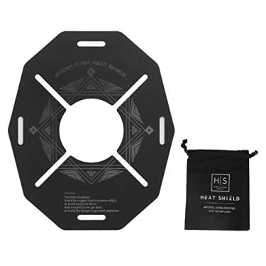 Imagem de Shine Trip Placa de isolamento térmico externo de aço inoxidável para acampamento escudo térmico anti-escaldante antiderrapante placa de fogão oca para viajar, acampar (disco)