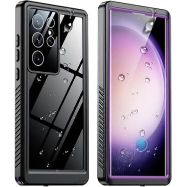 Imagem de SPIDERCASE Capa à prova d'água para Samsung Galaxy S23 Ultra, protetor de tela integrado [IP68 subaquático] [3,5 m grau militar à prova de choque] Capa de celular com proteção total de 17,3 cm, roxa