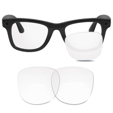 Imagem de Glintbay Lentes de óculos de sol de substituição 100% precisas para Ray-Ban Meta Wayfarer RW4008 53 mm - Transparente, não polarizada, Transparente, não polarizado, Small