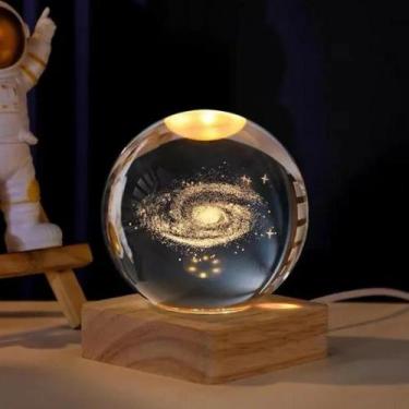 Imagem de Luminária 3d Bola De Cristal Led Iluminária Mesa Quarto Usb - Home Goo
