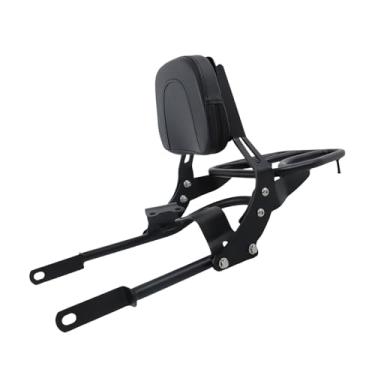 Imagem de Silscvtt Encosto Sissy Bar com suporte de bagagem, almofada de substituição para Bonneville T100 T120 T120 2016-2024 Preto