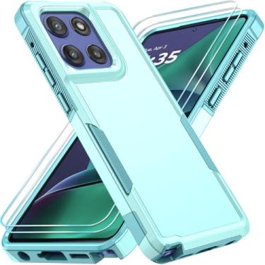 Imagem de PhuLok Capa compatível com Motorola Moto G Stylus 5G 2025 com protetor de tela HD, resistente, resistente, à prova de choque, proteção de grau militar, verde menta