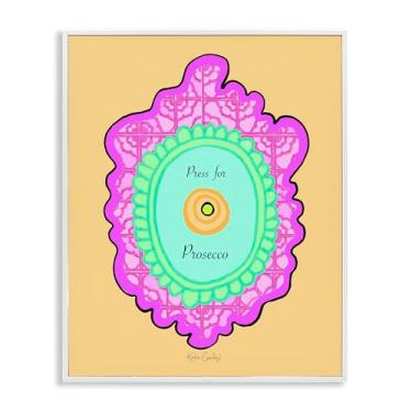Imagem de Stupell Industries Pressione para botão Prosecco arte giclée emoldurada branca, design por Katie Conley, 61 x 76 cm