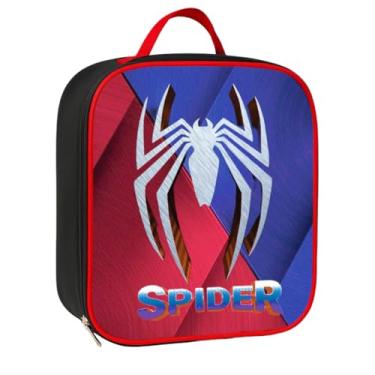 Imagem de Lancheira Térmica Infantil Escolar Masculina Menino Reforçada Juvenil Grande Aranha