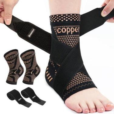 Imagem de Suporte de tornozelo INDEEMAX com infusão de cobre para mulheres e hom