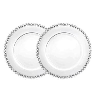 Imagem de Jogo 2 Pratos de Sobremesa 20cm Coração Cristal Transparente Lyor