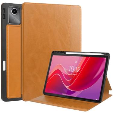 Imagem de Capa de poliuretano para Lenovo Tab M11/Tab K11 LTE 11 TB-330FU/330XU com suporte para caneta S, suporte de visualização em vários ângulos com bolso, capa traseira de TPU à prova de choque para