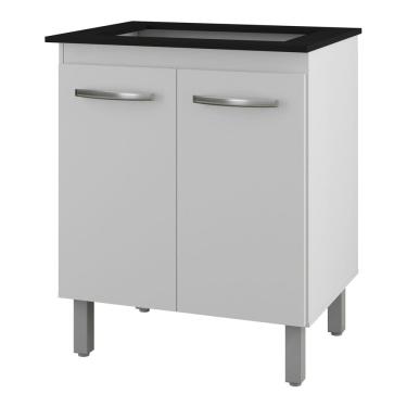 Imagem de Balcão Para Cooktop Jady 70cm 02 Portas Com Tampo Recortado Branco - Abmaza