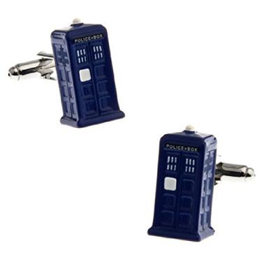 Imagem de Abotoaduras masculinas SS Police Box 3D Azul
