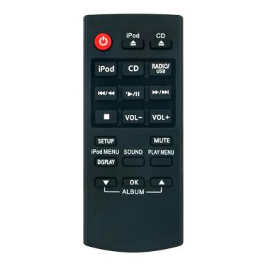 Imagem de Beyution Controle remoto substituído N2QAYC000057 adequado para sistema estéreo compacto Panasonic SC-HC37DB SC-HC37 SC-HC57DB SCHC37 SC-HC37DBEWK SC-HC37EC-K SC-HC37EC-R SC-HC37EC-W SC-HC37EW E-K