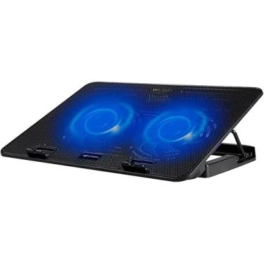 Imagem de Base para Notebook NBC-50BK 15,6" Refrigerada com 2 Coolers, Led de Iluminacao Azul, Inclinacao Ajustável em 5 niveis, com USB, cor Preta