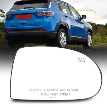 Imagem de CHELANGHU Vidro retrovisor para Dodge Caliber 2007 08 09 10 11 2012 e para Jeep Compass 2007 08 09 10 11 12 13 14 15 16 2017 | 68058796AA | Envio dos EUA | Lado Direito 1 Peça