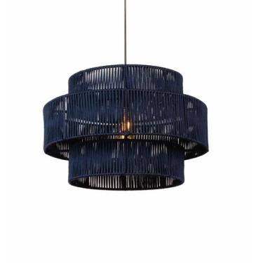 Imagem de Lustre Redondo Triplo Corda Luxo 35x51 Com Fio Completo - FibraDecor, 