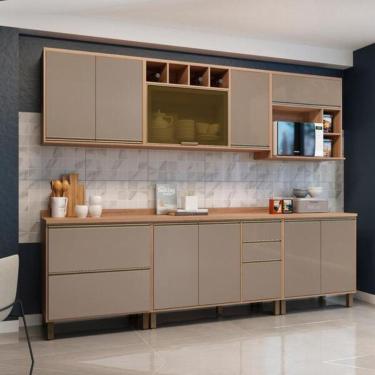 Imagem de Cozinha Modulada 6 Peças Sem Tampo Yara Luciane Vanilla Grafite