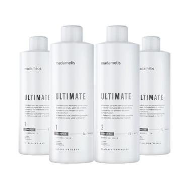 Imagem de Kit 2 Escovas Progressivas Madame Lis Ultimate + Shampoo Limpeza Profunda 1 Litro