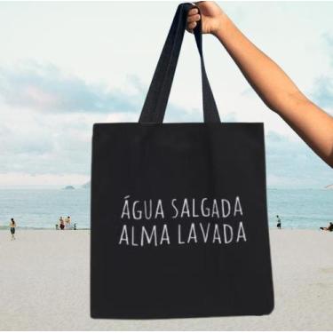 Imagem de Ecobag 100% Algodão AGUA SALGADA ALMA LAVADA PT - armazze