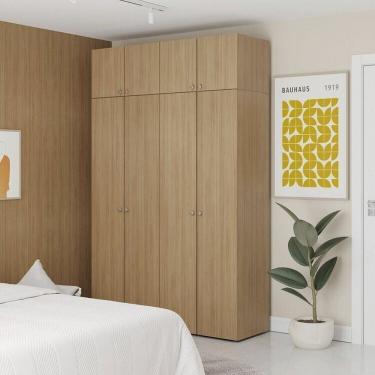 Imagem de Guarda-roupa 4 Módulos 8 Portas 6 Prateleiras Frame Cabecasa madeiramadeira Acácia